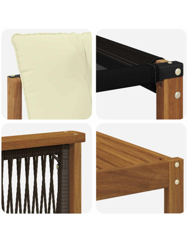 Set di divani da esterno con cuscino 6 pcs Naturale e Crema