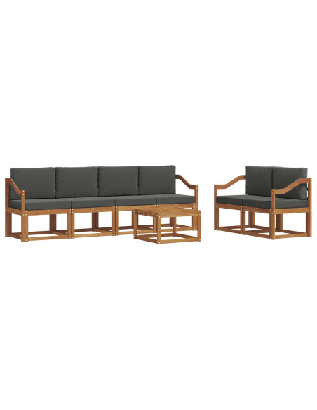 Set di divani da esterno con cuscino 7 pcs Naturale e Antracite