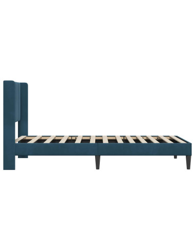 Struttura del letto con testiera Blu 90 x 200 cm Velluto
