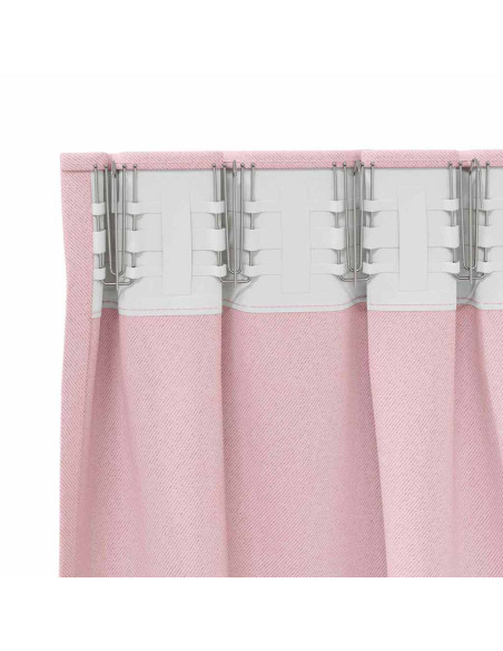 Tende Blackout con Anelli 2 pcs Rosa baby 175 x 140 cm