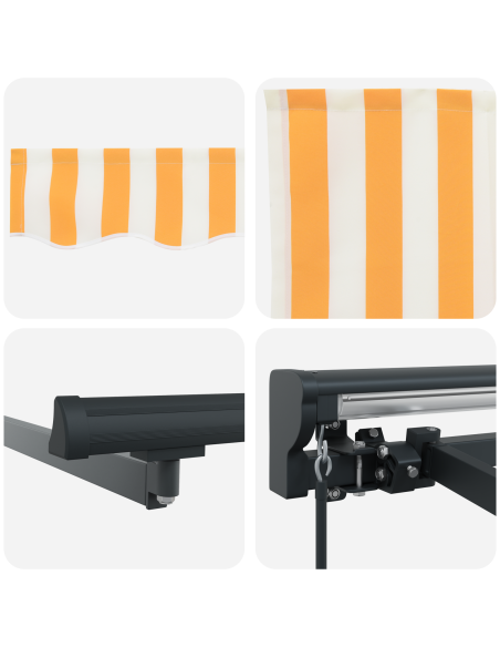Tenda Retrattile Giallo e Bianco 300 x 250 cm