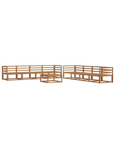 Set di divani da esterno 9 pcs Naturale 2