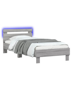 Letto con LED Sonoma grigio 80 x 200 cm Legno ingegnerizzato 2