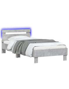 Letto con LED Grigio Cemento 80 x 200 cm Legno ingegnerizzato 2