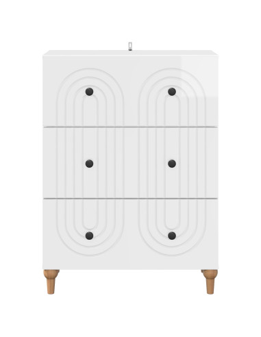 Mobile con Cassetti Bianco Lucido 66 x 34,5 x 90 cm