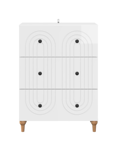 Mobile con Cassetti Bianco Lucido 66 x 34,5 x 90 cm