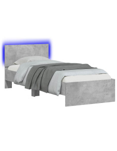 Letto con LED Grigio Cemento 80 x 200 cm Legno ingegnerizzato 2