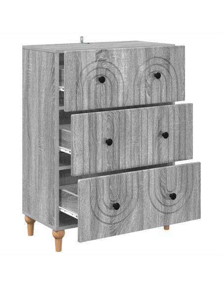 Mobile con Cassetti Grigio Sonoma 66 x 34,5 x 90 cm