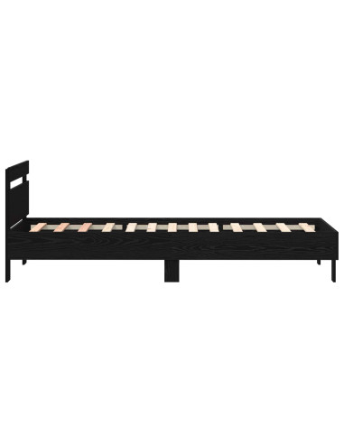 Letto con LED Rovere Nero 80 x 200 cm Legno ingegnerizzato