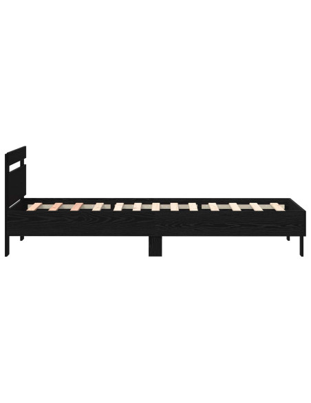 Letto con LED Rovere Nero 80 x 200 cm Legno ingegnerizzato