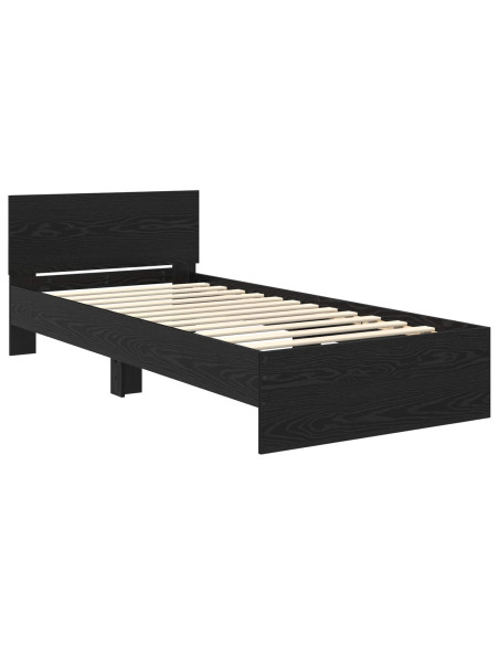 Letto con LED Rovere Nero 80 x 200 cm Legno ingegnerizzato