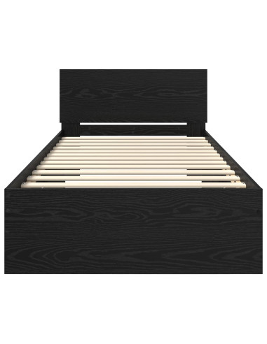 Letto con LED Rovere Nero 80 x 200 cm Legno ingegnerizzato