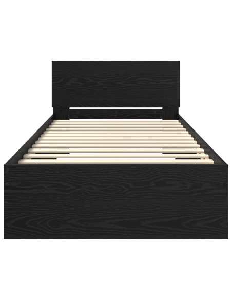Letto con LED Rovere Nero 80 x 200 cm Legno ingegnerizzato