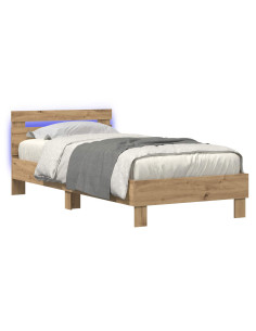 Letto con LED Rovere Artigianale 80 x 200 cm 2