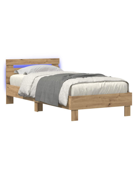 Letto con LED Rovere Artigianale 80 x 200 cm