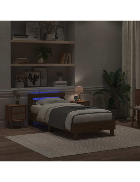 Letto con LED Rovere Artigianale 80 x 200 cm
