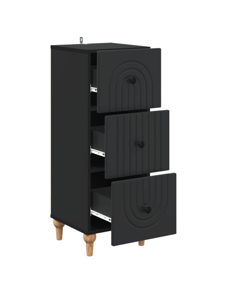Mobile con Cassetti Nero 33 x 34,5 x 90 cm Legno ingegnerizzato
