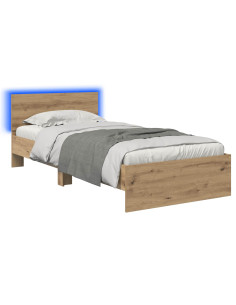 Letto con LED Rovere Artigianale 80 x 200 cm 2