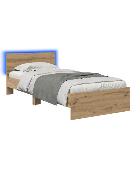 Letto con LED Rovere Artigianale 80 x 200 cm