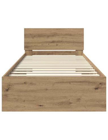 Letto con LED Rovere Artigianale 80 x 200 cm