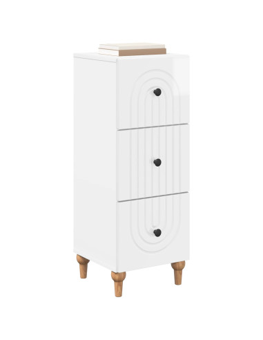 Mobile con Cassetti Bianco Lucido 33 x 34,5 x 90 cm