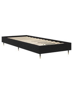 Struttura del letto Rovere Nero 80 x 200 cm 2