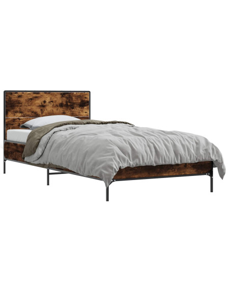 Struttura letto con testata Rovere Fumo 80 x 200 cm