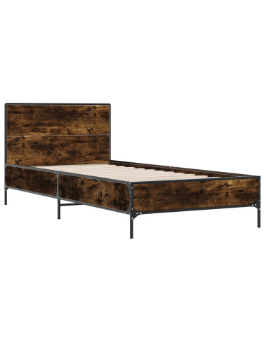 Struttura letto con testata Rovere Fumo 80 x 200 cm