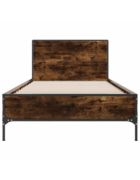 Struttura letto con testata Rovere Fumo 80 x 200 cm