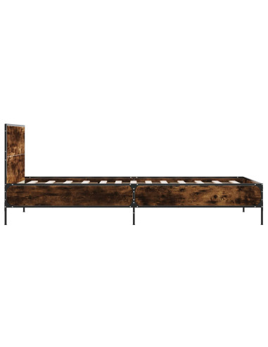 Struttura letto con testata Rovere Fumo 80 x 200 cm