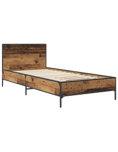 Struttura letto con testata Legno antico 80 x 200 cm 2