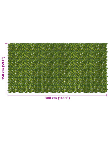 Schermo per balcone con foglie Verde e Giallo 300 x 150 cm