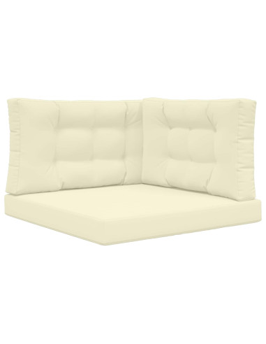 Cuscino per divano da esterno 3 pcs Crema Poliestere
