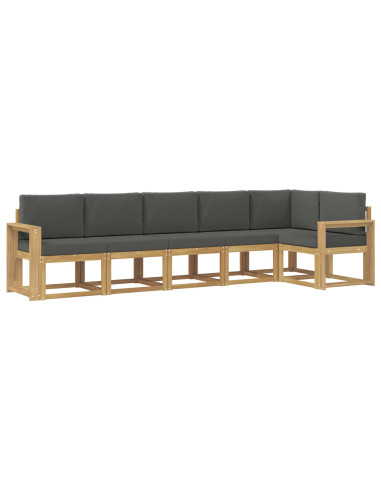 Set di divani da esterno 6 pcs Bianco e Antracite Poliestere
