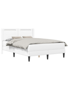 Struttura letto con materasso Bianco 160 x 200 cm Similpelle 2