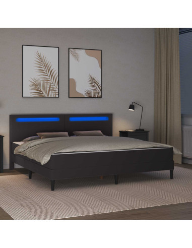 Struttura letto con materasso Grigio 180 x 200 cm Similpelle