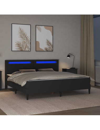 Struttura letto con materasso Nero 180 x 200 cm Similpelle