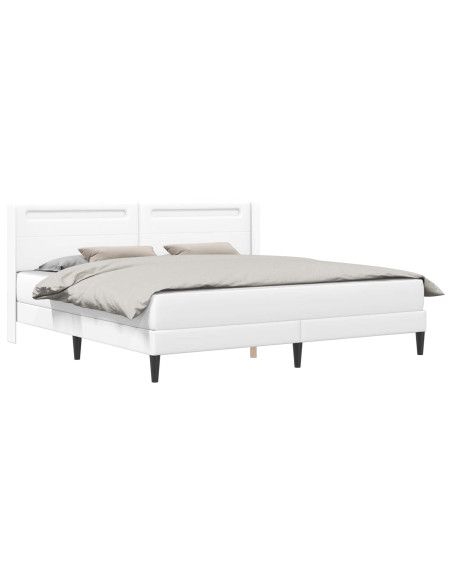 Struttura letto con materasso Bianco 180 x 200 cm Similpelle