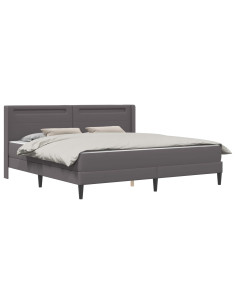 Struttura letto con materasso Grigio 200 x 200 cm Similpelle 2