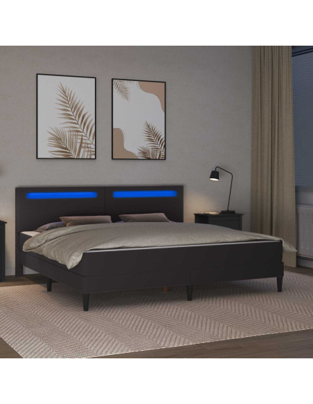 Struttura letto con materasso Grigio 200 x 200 cm Similpelle
