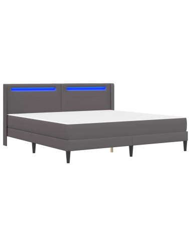 Struttura letto con materasso Grigio 200 x 200 cm Similpelle