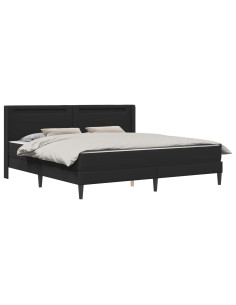 Struttura letto con materasso Nero 200 x 200 cm Similpelle 2