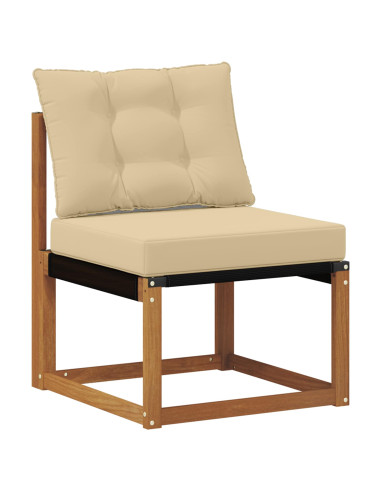 Set di divani da esterno con cuscino 4 pcs Naturale e Beige