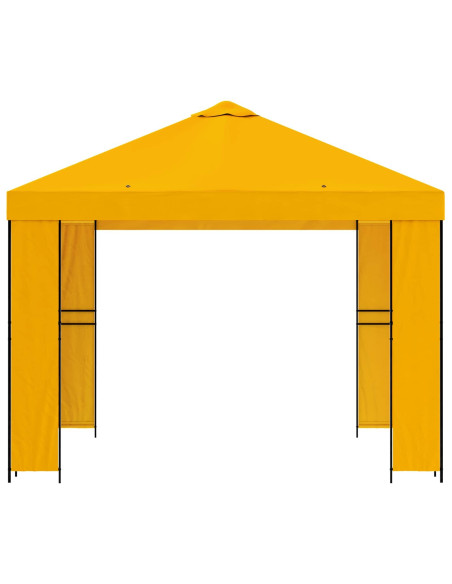 Gazebo 3 x 3 m Giallo Poliestere e Acciaio 190
