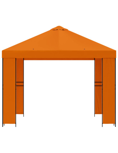 Gazebo 3 x 3 m Arancione Poliestere e Acciaio 190