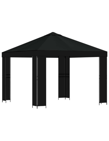 Gazebo 3 x 3 m Nero Poliestere e Acciaio 190