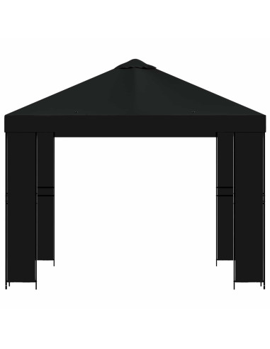 Gazebo 3 x 3 m Nero Poliestere e Acciaio 190
