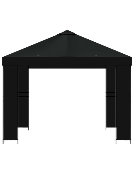 Gazebo 3 x 3 m Nero Poliestere e Acciaio 190