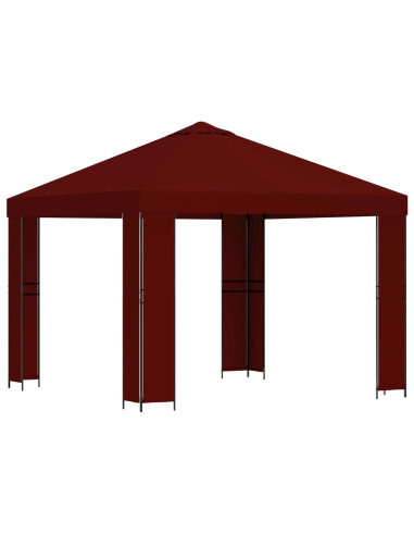 Gazebo 3 x 3 m Borgogna Poliestere e Acciaio 190