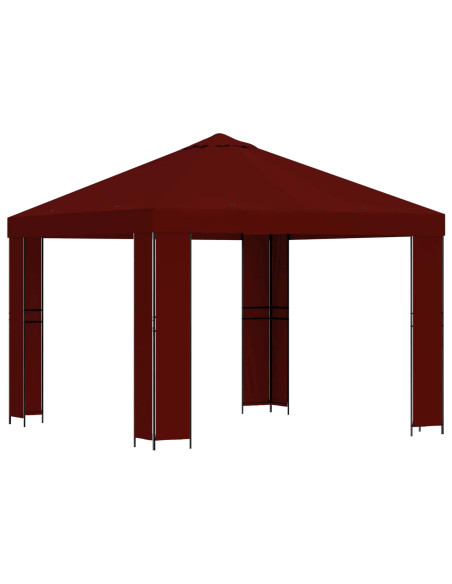 Gazebo 3 x 3 m Borgogna Poliestere e Acciaio 190